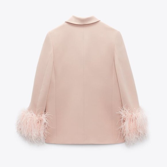 STRAIGHT CUT FEATHER BLAZER - Picture 4 of 8